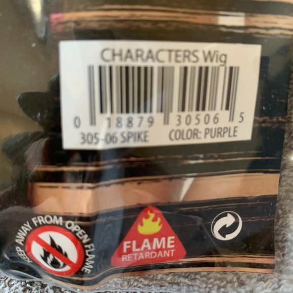 West Bay Characters Spike Synthetic Wig Purple Rockstar Band Punk Rock Stage - Picture 5 of 8